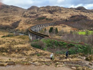 Railway bridge in the mountains.