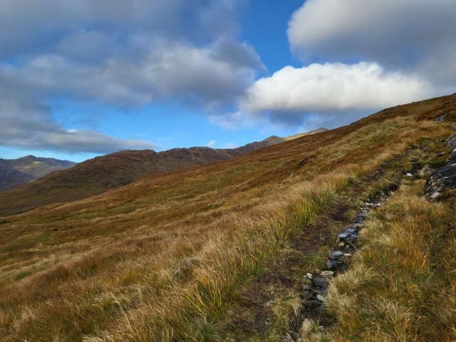Mountain path and summit